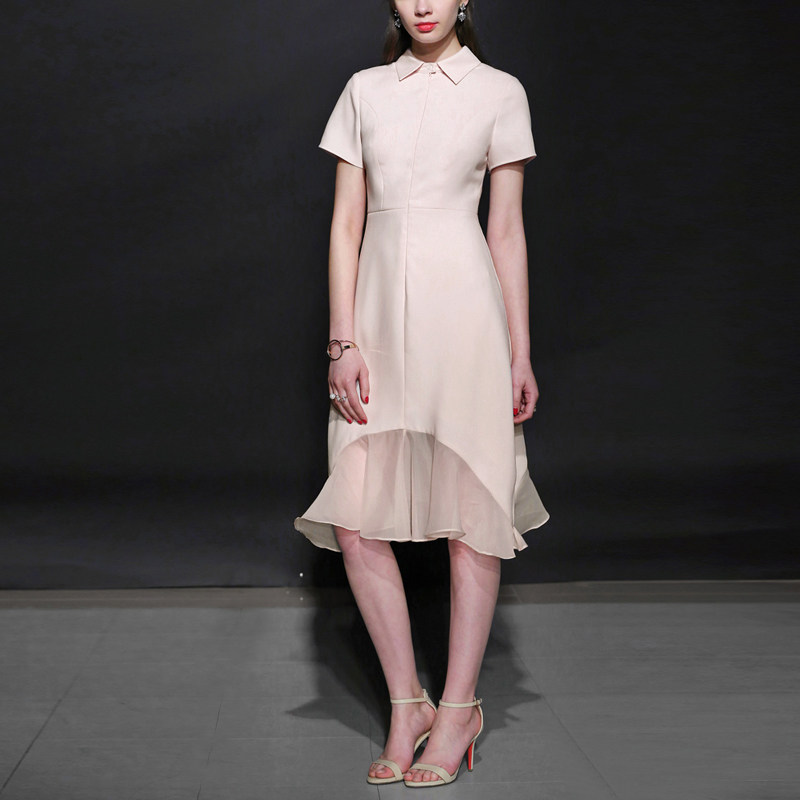 夏季气质名媛包臀长裙子短袖修身中长款连衣裙女2017夏装新款女装