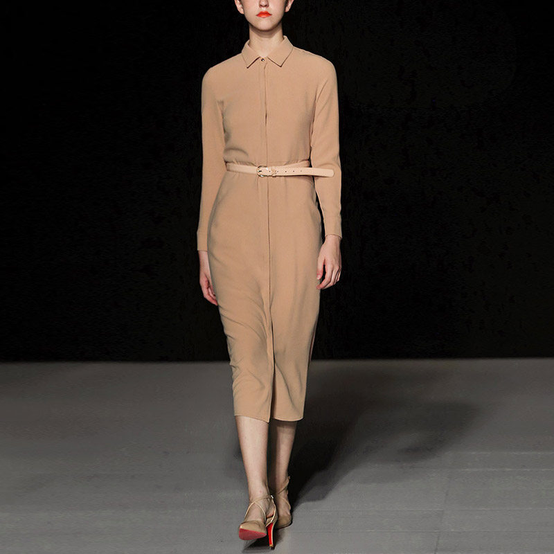 2017秋装新款女装欧美气质名媛修身长裙中长款打底裙连衣裙女秋季