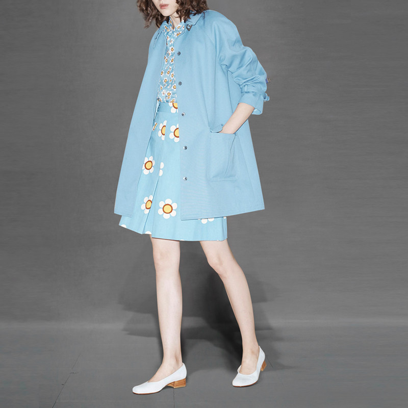 秋季时尚气质名媛休闲两件套印花衬衫半身裙套装女装秋装2017新款