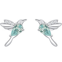 Trendy Acer Huayun s925 silver earrings silver earrings bluebird fashion shining new Chinese style Chinese Valentines Day gift for girlfriend