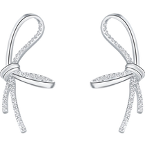 Trendy Acer Small Lucky Bow S925 Silver Earrings Romantic and Elegant Southern French Style Ribbon Knot Gift J