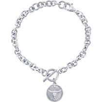 Trendy Acer NiuXClass cow coin silver bracelet 925 silver trendy mens and womens bracelet round coin retro hip-hop gift