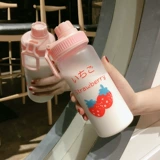 Фрукты сетевая красная пластиковая водяная чашка Симпатичная японская девушка Сердце творческая тенденция портативная чашка