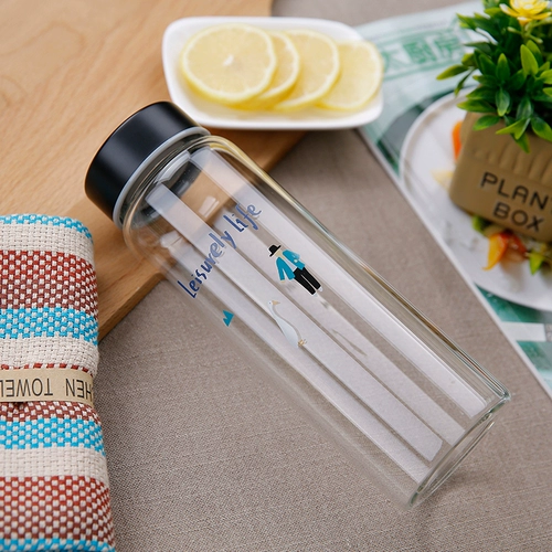 G Small Then My Bottle Glass Cup Портативная пара милая водяная чашка Creative Cup Men and Women Free Cup, чтобы отправить чашки