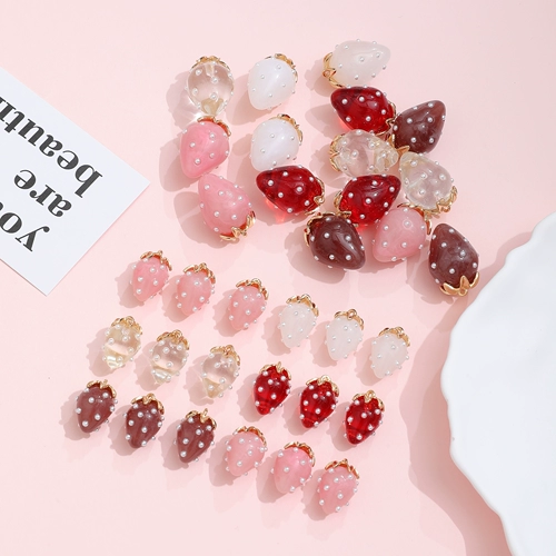 Японская милая клубника из жемчуга, подвеска, серьги ручной работы, аксессуар, ожерелье с аксессуарами, «сделай сам»