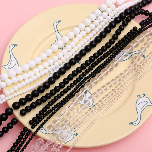 Базовый универсальный белый прозрачный качественный стеклянный браслет ручной работы, ожерелье, аксессуары, DIY