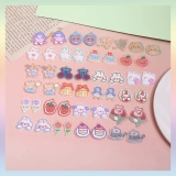 Милый кролик, клубника, подвеска, серьги ручной работы, аксессуар, ожерелье с аксессуарами, с медвежатами, DIY