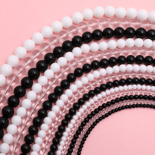 Базовый универсальный белый прозрачный качественный стеклянный браслет ручной работы, ожерелье, аксессуары, DIY