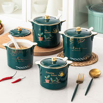 Nordic Wind Kitchen Pig Oil Tank Chili Oil Jar Seasoning Jar Sauce Bottle Seasoning Jars Large Capacity Oil Horseradish Jar Salt Jars