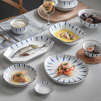 Day Style Bowl Pan ceramic cutlery Home minimalist dinner plate Dish Soup Bowl Large Fish Dish Composition Creative Cutlery