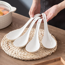 Home Han Style Large Soup Spoon Long Handle Ceramic Home Big stock Soup Bone Porcelain Spoon Porridge Spoon Porridge Spoon Long scoop