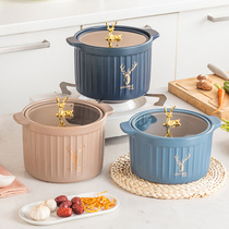 Light extravagant casserole high temperature resistant saucepan Home Minfire gas special pot soup stone pot mixed rice sand pot Saucepan Ceramic Pan