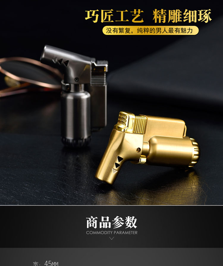 Bơm hơi nhẹ nhiệt độ cao hàn ngọn đuốc cá tính xì gà thẳng vào súng phun kim loại ngoài trời đánh lửa nướng bật lửa cổ