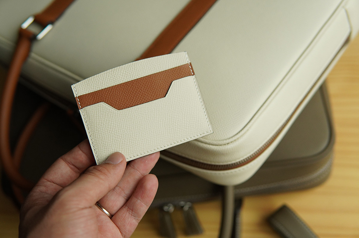 Spot ] One - piece card package French epsom palm palm color piece small change clamp bank card sleeve