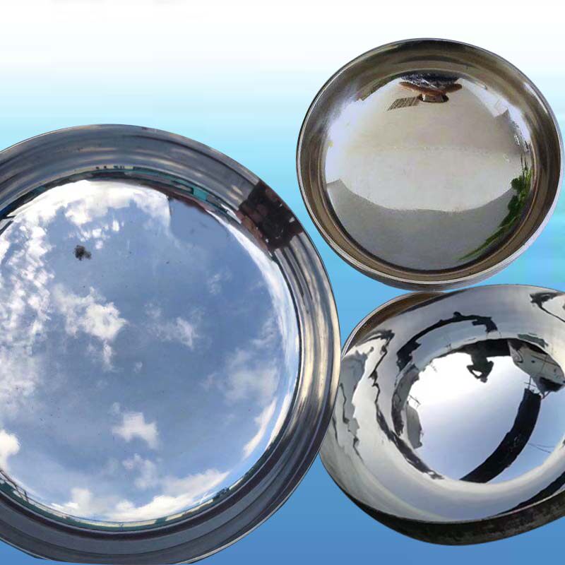 304 stainless steel polished head oval welded round decorative pipe cap hygienic food grade inner and outer mirror buckle bowl