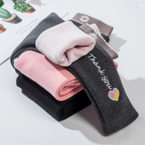 Girl Beats Bottom Pants Plus Suede Thickened Winter Integrated Suede Outside Wearing Cotton Pants Children Woman Baby Pure Cotton Warm Long Pants
