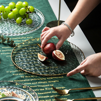 Yayi show ins Nordic gold-edged glass plate creative home fruit salad dessert cake steak dinner plate