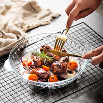 Yai Show Nordic Baking Pan Creative Pearl Edge Glass Dish Home Dish Water Fruit Tray Daily Microwave Baking Pan