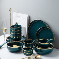 Bowl Dish Suit Home Light Lavish Greens Green Phnom Penh Bowls Tray Combined Joe Accommodate Cutlery Suit Bowls Home 2021 new