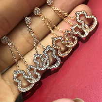 PT950 platinum imported Moisan stone double gourd earrings 18K rose gold double gourd earrings temperament versatile