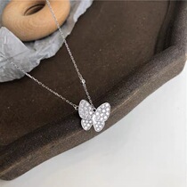 18K rose gold imported mozishi butterfly choker necklace full diamond Mori Super fairy necklace to send girlfriend best friend