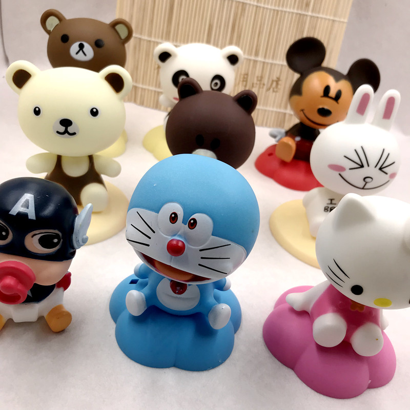 Cake decoration decoration shaking head large doll doll KT cat jingle cat Captain America Brown Panda