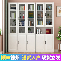 Bookcase landing simple with glass door combination bedroom household student bookshelf storage cabinet office cabinet