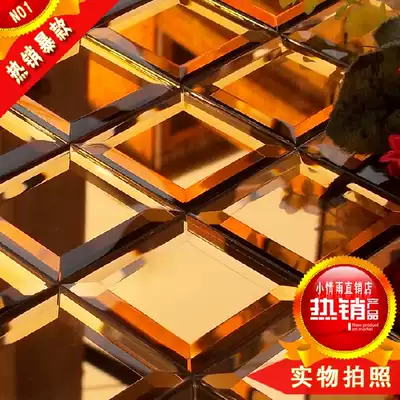 50 tea Mirror Mirror Mirror 9-side mosaic edging mirror decorative building materials glass mosaic polygon mirror wall sticker