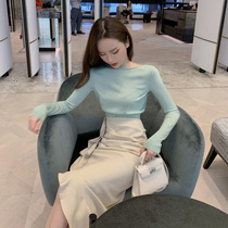 Fishtail skirt suit autumn and winter 2021 new goddess fan Xiaoxiang irregular ruffle buttock dress