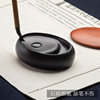 Natural Raw Stone Black Dragon Tail Inkstone, a Treasure in the Palm, Small Calligraphy Inkstone for Portable Use, with Lid for Moisturizing and Preventing Ink from Drying, Small Inkstone for Calligraphy and Painting, Ink Dish, Ink Tray, Brush for Practicing Calligraphy, Four Treasures of the Study