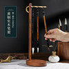 Royal Pavilion Brush Holder Pen Stand Brass Sandalwood Pen Rack New Chinese Style Simple Modern Study High-End Solid Wood Redwood Ornament Study Four Treasures Calligraphy Supplies Brush Holder Pen Rest Creative