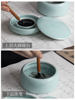 Celadon Inkstone for Calligraphy, Special Inkstone for Practicing Calligraphy, Ink Dish for Holding Ink, Ink Box with Lid, Double-Ring to Prevent Ink Drying, Creative Ceramic Inkstone, Pen Washer, Pen Licking Bowl, Calligraphy and Chinese Painting Supplies, Study Room Decoration