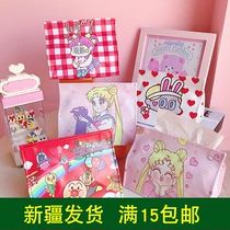 -0 cute Japanese soft girl cartoon student dormitory smoking towel carton girl heart napkin box cute home