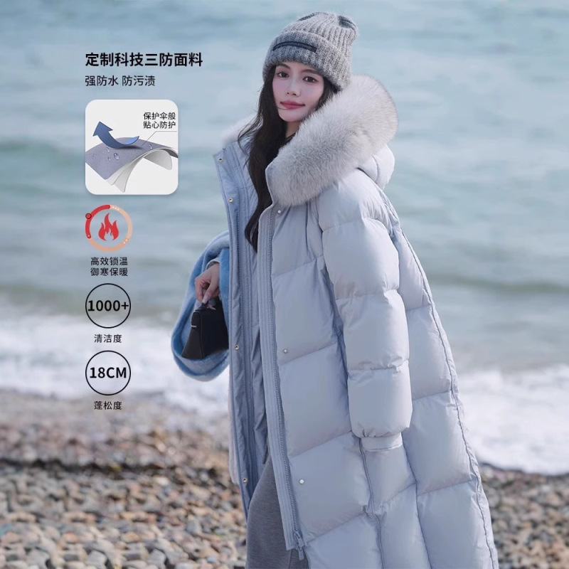 Northeastern Harbin Changbai Mountain Warm Fur Collar down Jacket for Women, Mid-Length, Thickened, Cold-Proof Clothing for Temperatures Below -40 Degrees Northeastern Harbin Changbai Mountain Warm Fur Collar down Jacket for Women, Mid-Length, Thickened, Cold-Proof Clothing for Temperatures Below -40 Degrees