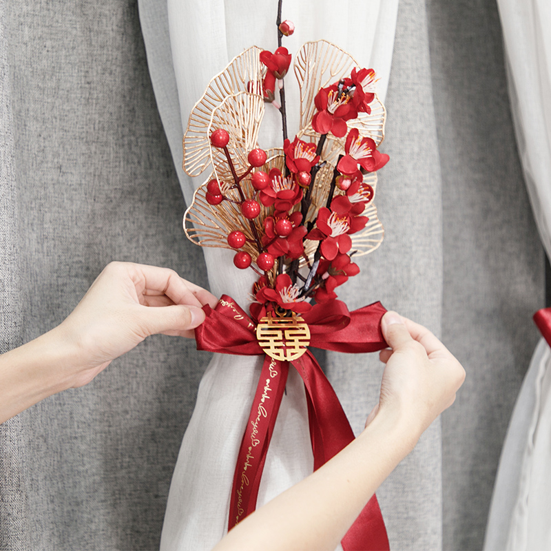Tennis Red Wedding House Arrangement Wedding Gift decoration New room Bedroom Living room Men and women Creative Romantic Curtain bouquet Decoration