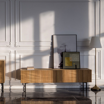 Nordic Expression Solid Wood Light Lavish Black Walnut Wood TV Cabinet Modern Minimalist Storage Ground Cabinet Day Style Small Family Type Side Cabinet