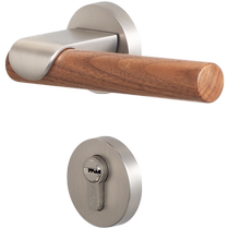 Yagu modern door lock black walnut door handle indoor bedroom door lock simple Nordic American solid wood door lock