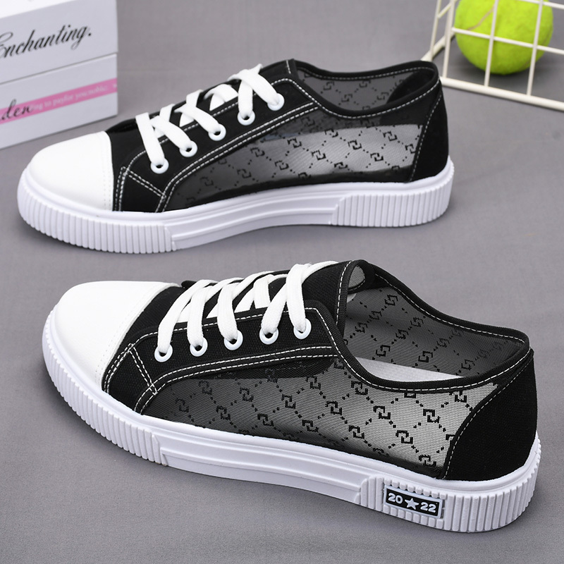 Summer New Style Mesh Shoes for Women, Breathable Mesh Canvas Shoes, Fashionable and Versatile Student Shoes, Women's Soft-Soled Korean-Style Sneakers