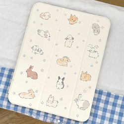 크림 토끼 아크릴 방지 슬라이드 레일 iPad