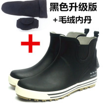Outer single fashion Mens new short rain boots shallow rubber rain boots mens low tube rain shoes rubber shoes overshoes
