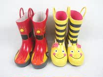 Outer single fashion versatile small children rain shoes rubber shoes overshoes water shoes children rubber rain shoelace pull ring