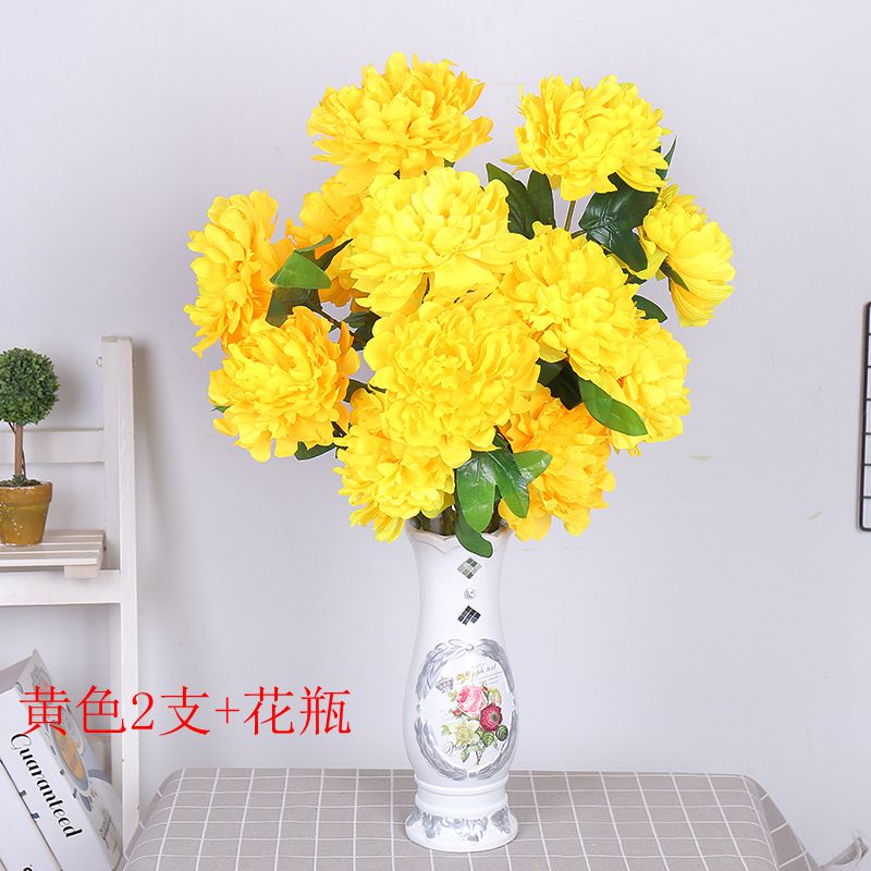 Hoa giả hoa mẫu đơn 8 hoa giả hoa khô trang trí phòng khách hoa trang trí với hoa một - Hoa nhân tạo / Cây / Trái cây bình hoa mộc lan giả