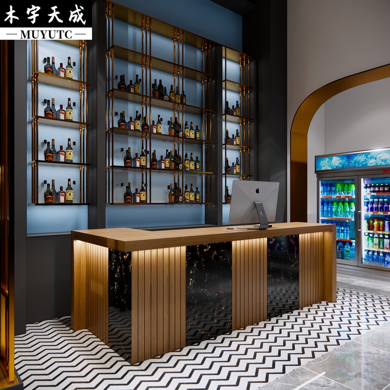 Cashier's counter wine shop Bar Counter Beauty Institute Front Desk Clothing Shop Hotel Company Studio Reception Counter Brief Atmosphere