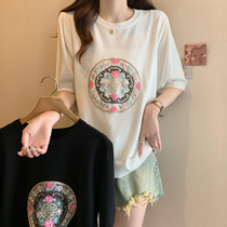 Maternity tops summer ice silk sweaters high elastic loose casual t summer national style T-shirt summer pregnant mother small shirt