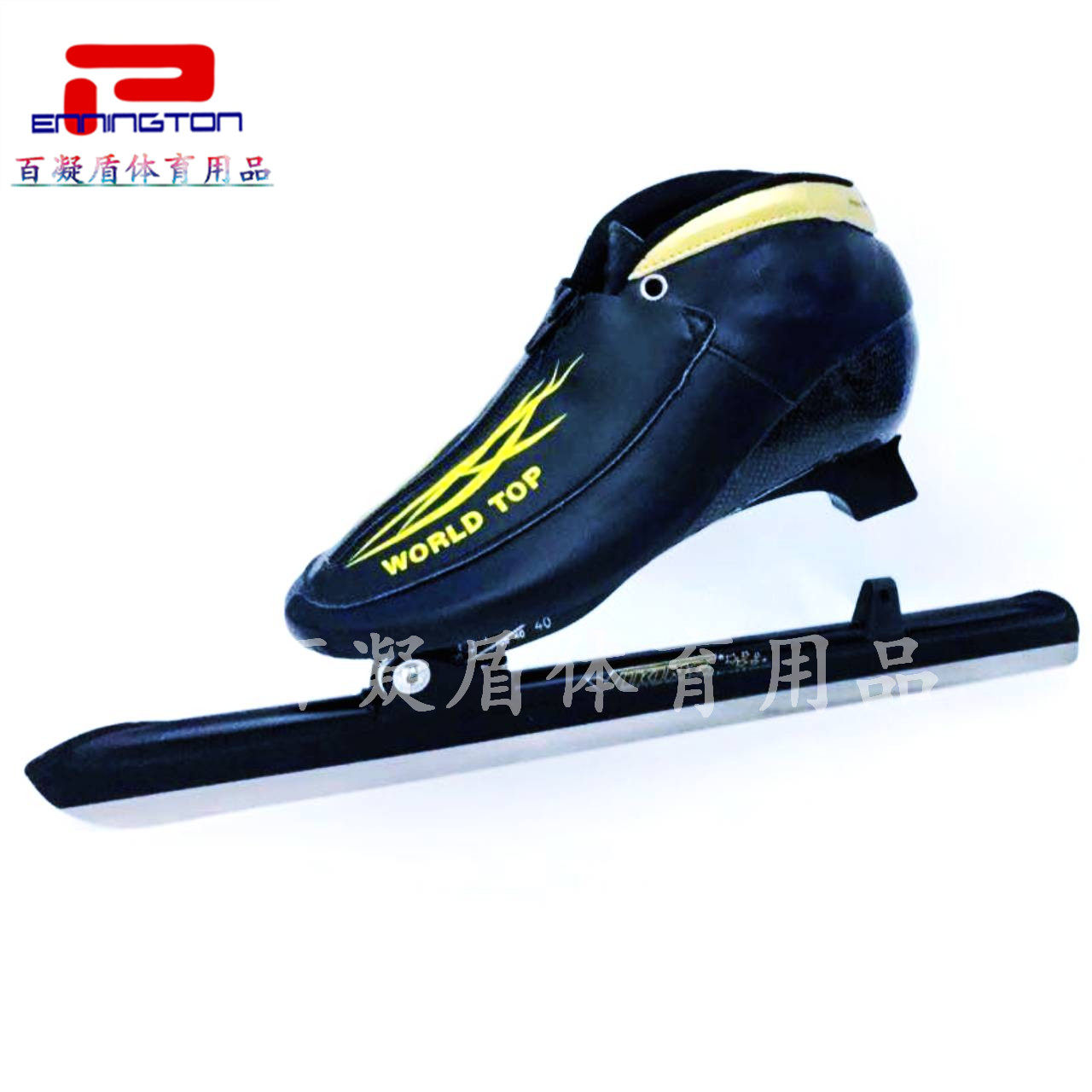 (Bai Ning Shield) Black Gold Shoes Pirate Black Bridge Black Tube Skate
