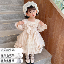 Childrens Lolita girls girl Lolita dress baby spring dress Long sleeves dress Lolita dress Lolita dress