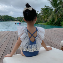 Girls swimsuit 2022 New Korea 2-year-old female baby swimsuit online red 3 children swimsuit Summer cute princess