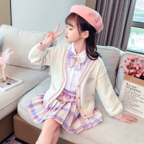 jk suit girls genuine uniform long sleeve children academy wind sweater three sets of spring autumn elementary school childrens plexingtresses