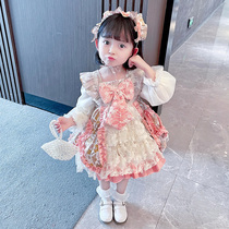 Childrens Loretta Girl Child Leulia Tower Skirt Baby Spring Autumn Dress dress Long sleeves Child Princess Dresses Dress Dress Dress