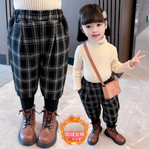 Girl Pants Winter Outwear Fashion Foreign Air Children Cotton Pants Winter Thickening One Over Winter Baby Gush Underpants
